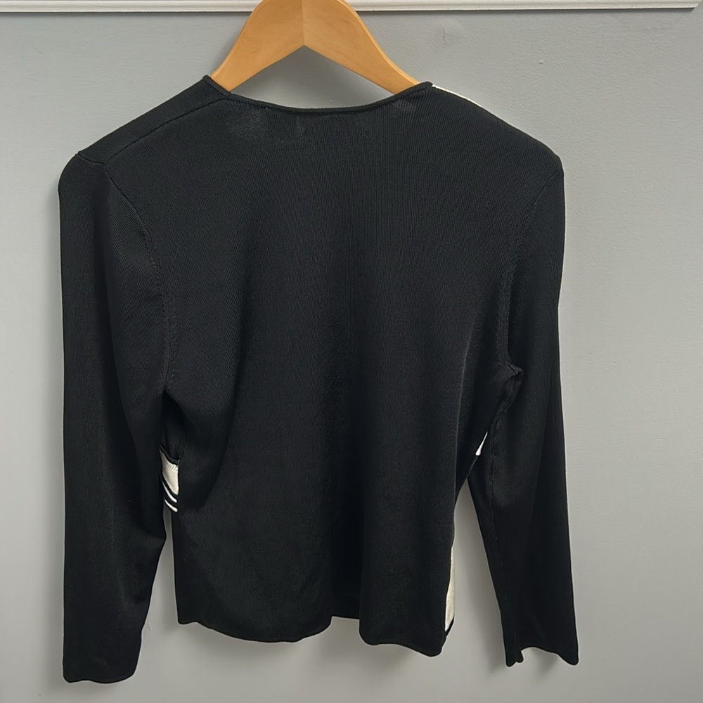 NWT Prima Bella Black and White Long Sleeve Blouse - Picture 4 of 8
